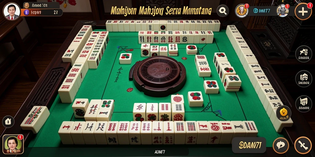 Tampilan gameplay ADAM77 menampilkan suasana seru bermain Mahjong.
