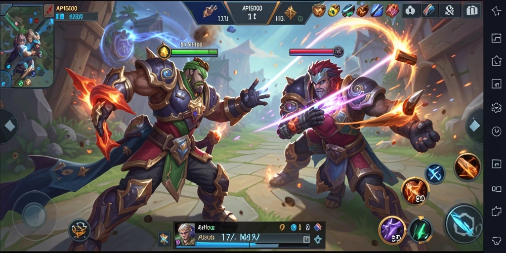 Screenshot gameplay seru dari API5000 dalam aksi MOBA.
