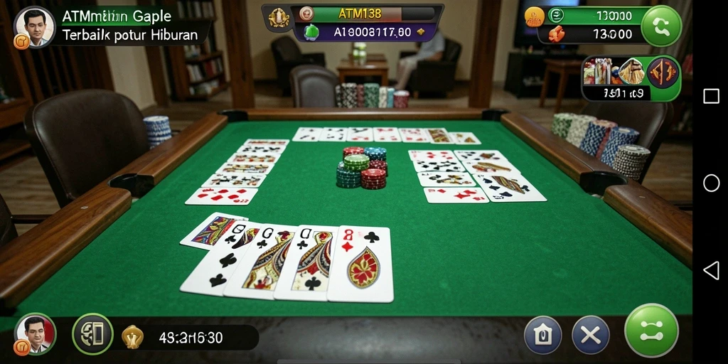Tampilan gameplay Gaple yang menarik dan seru di ATM138.