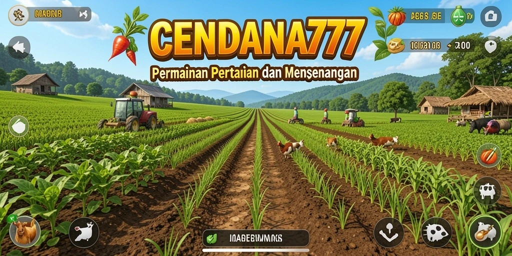 Tangkapan layar gameplay CENDANA777 yang menampilkan kebun yang subur.