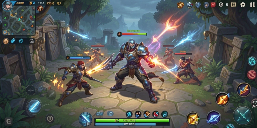Screenshot gameplay G9VIP menunjukkan aksi penuh strategi dan taktik.