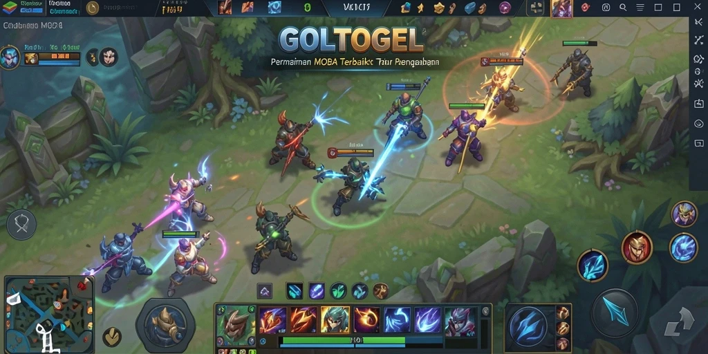 Tampilan gameplay MOBA yang seru dan mendebarkan di GOLTOGEL.