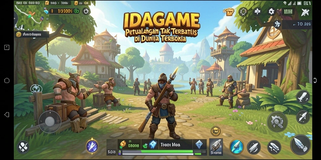 Tampilan gameplay mendebarkan dari IDAGAME dalam dunia terbuka.