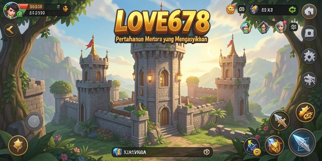 Tampilan permainan LOVE678 dengan suasana Tower Defense yang seru.