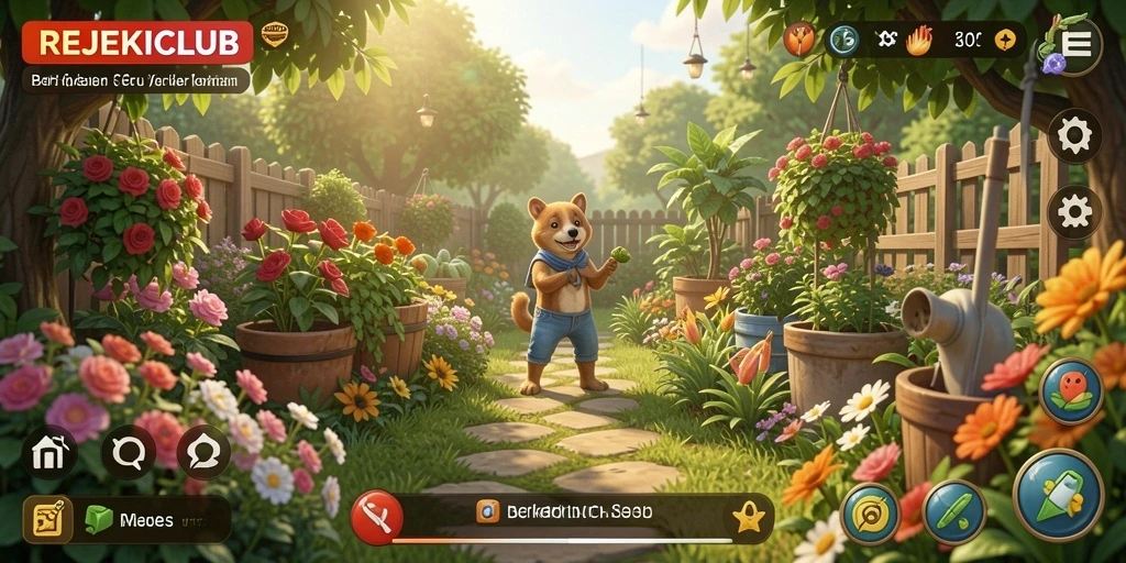 Tampilan gameplay REJEKICLUB yang menarik dan penuh warna.