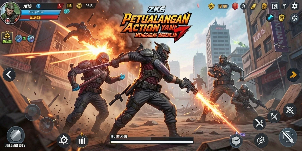 Gameplay ZK6 menampilkan aksi bertempur yang mendebarkan.
